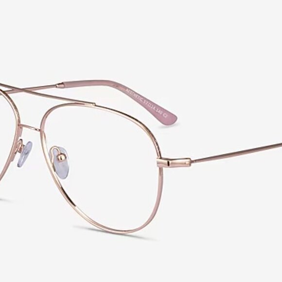 Womens AESTHETIC Aviator Glasses Rose Gold Frames Adjustable Nose Pads 57-14-140 - Picture 2 of 9